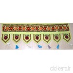 Vintage fait main coton Tenture de porte ethnique Topper indien Toran fenêtre Lit 37 par 35 6 cm - B013X1YHAQ